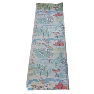 Real authentic 1976 Warner Brothers bugs bunny curtains repeated pattern RARE 63